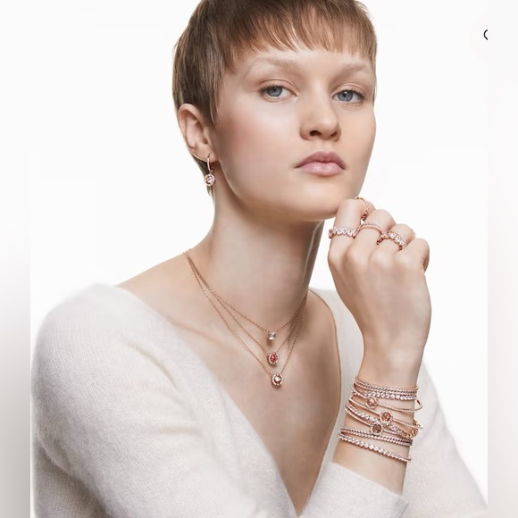 Swarovski Rose Gold Vittore Ring | Drop Cut | White | 7/55 | New | Swan Signed - Picture 6 of 10